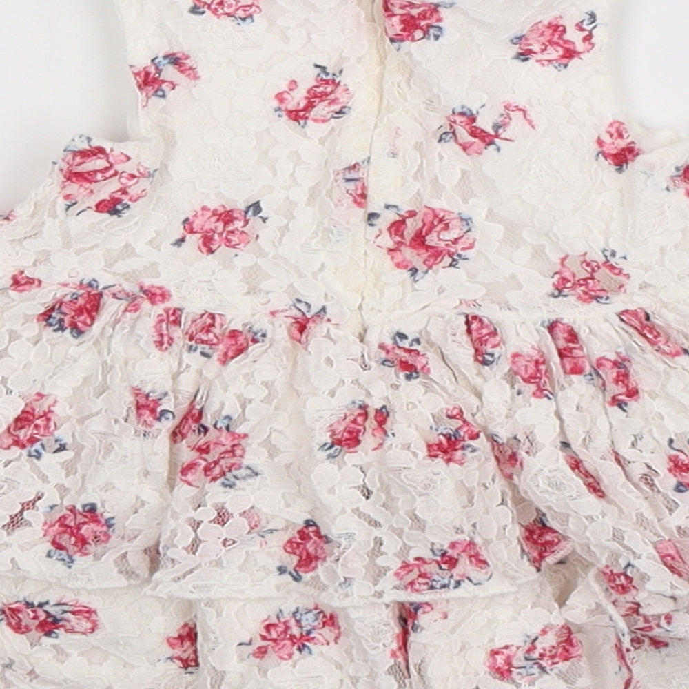 Matalan Girls White Floral  Fit & Flare  Size 3-6 Months