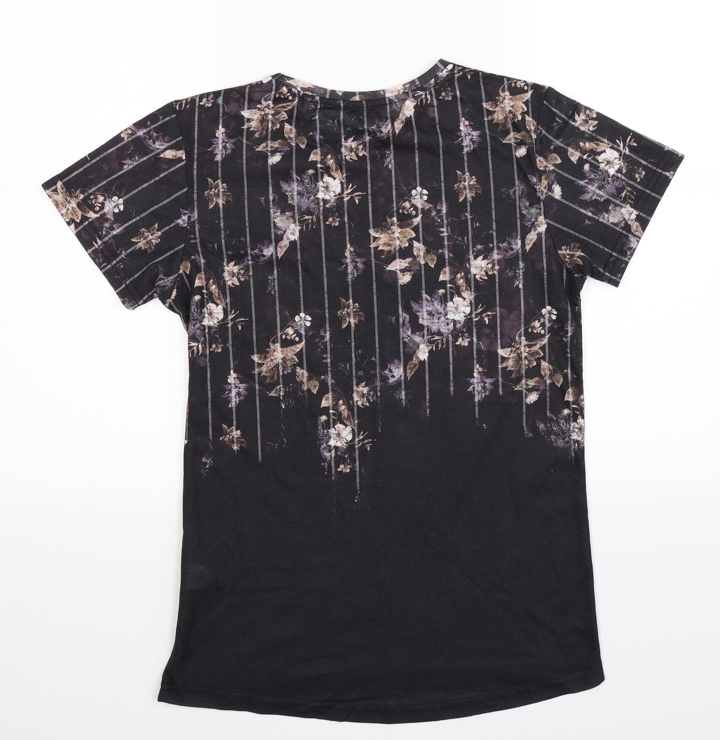 Primark Boys Black Floral  Basic T-Shirt Size 13-14 Years