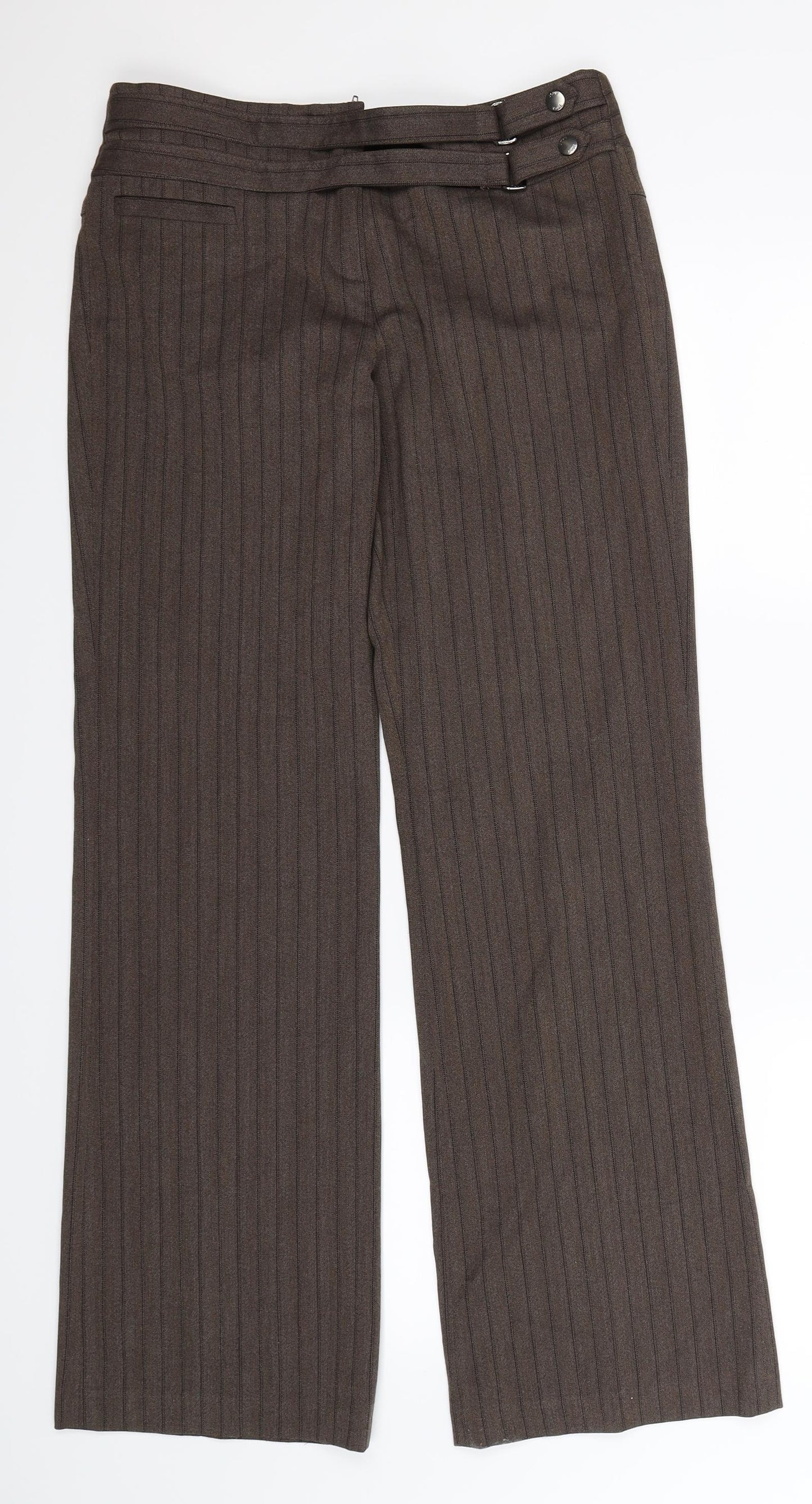 John Richmond Womens Grey Striped  Trousers  Size 10 L31 in