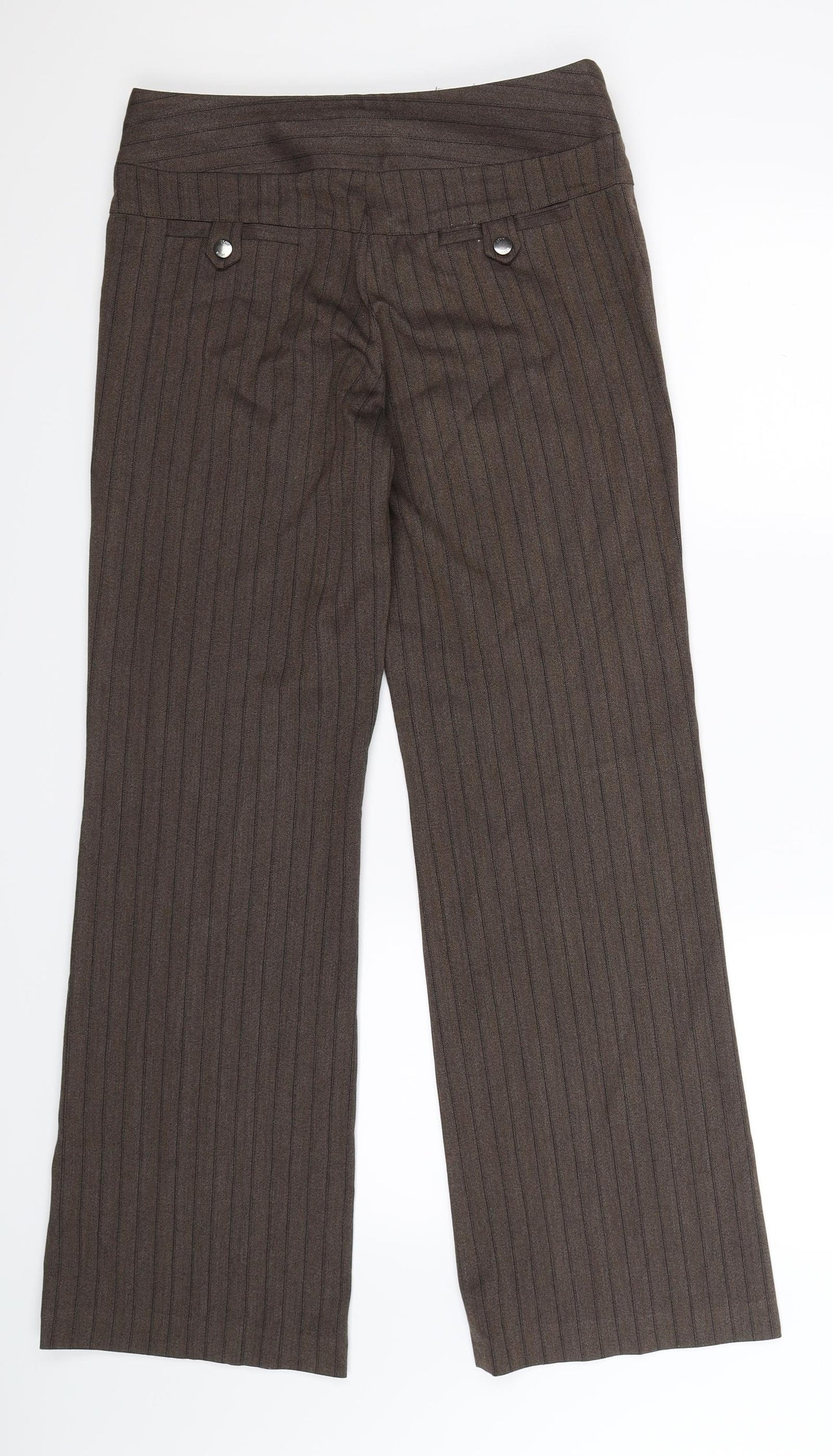John Richmond Womens Grey Striped  Trousers  Size 10 L31 in