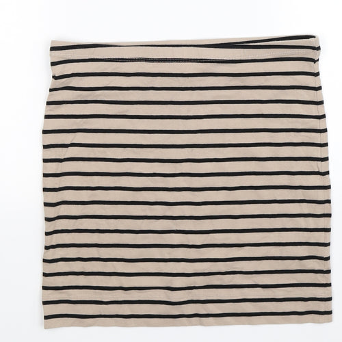 H&M Womens Beige Striped  Mini Skirt Size S
