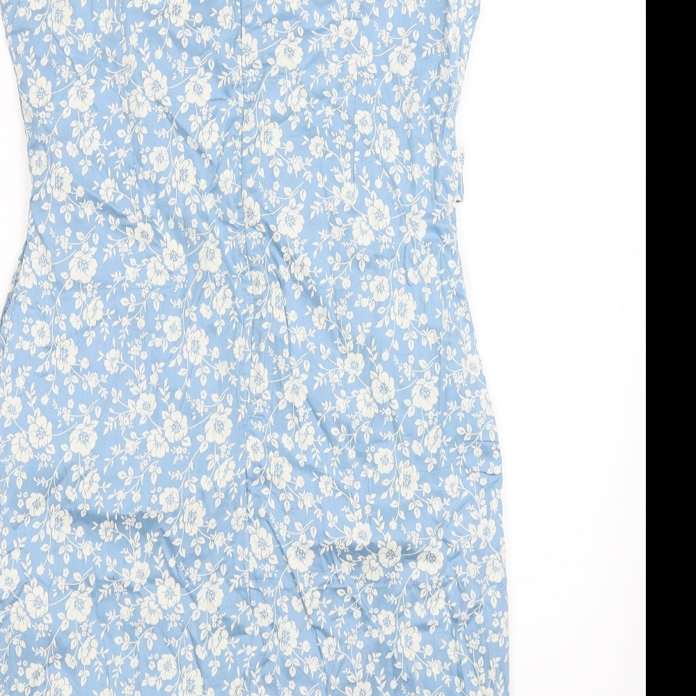 Blueberry Womens Blue Floral  Bodycon  Size 10