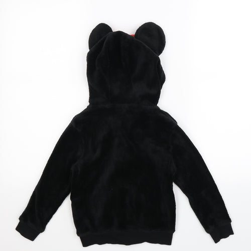 Disneyland Girls Black  Fleece Full Zip Hoodie Size 6 Years