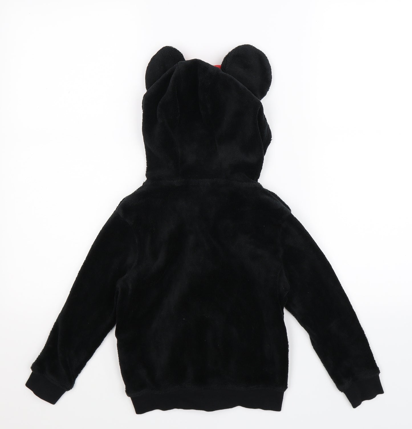 Disneyland Girls Black  Fleece Full Zip Hoodie Size 6 Years