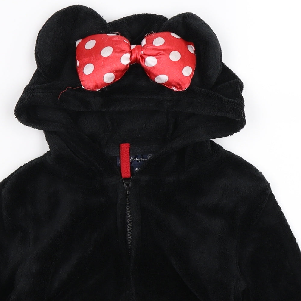 Disneyland Girls Black  Fleece Full Zip Hoodie Size 6 Years
