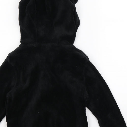 Disneyland Girls Black  Fleece Full Zip Hoodie Size 6 Years