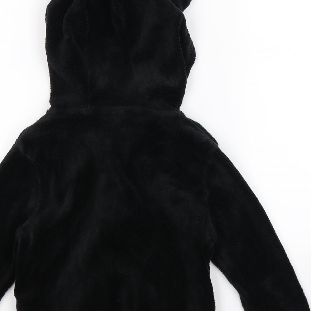 Disneyland Girls Black  Fleece Full Zip Hoodie Size 6 Years