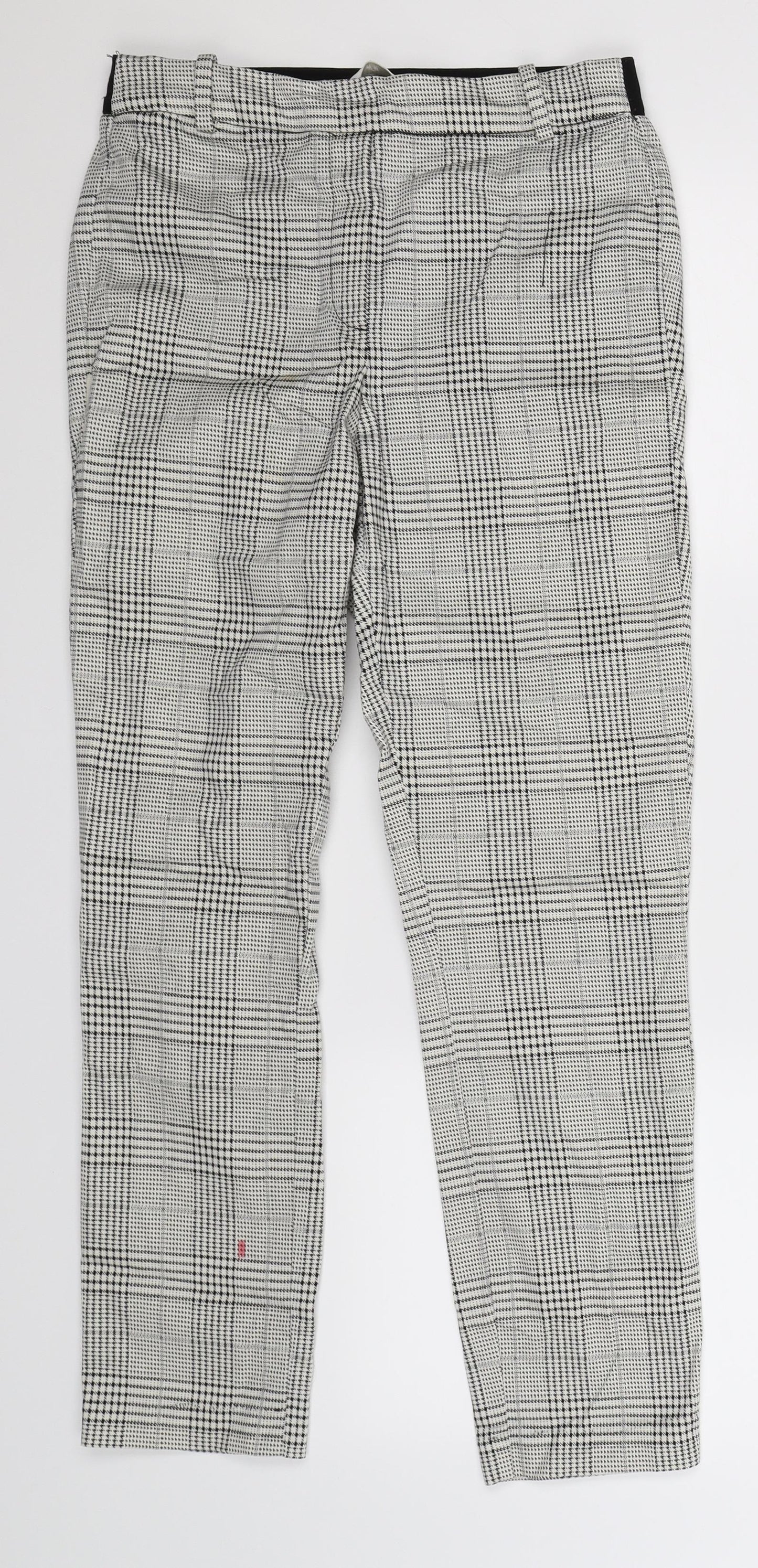 H&M Womens Multicoloured Check  Trousers  Size 10 L27 in