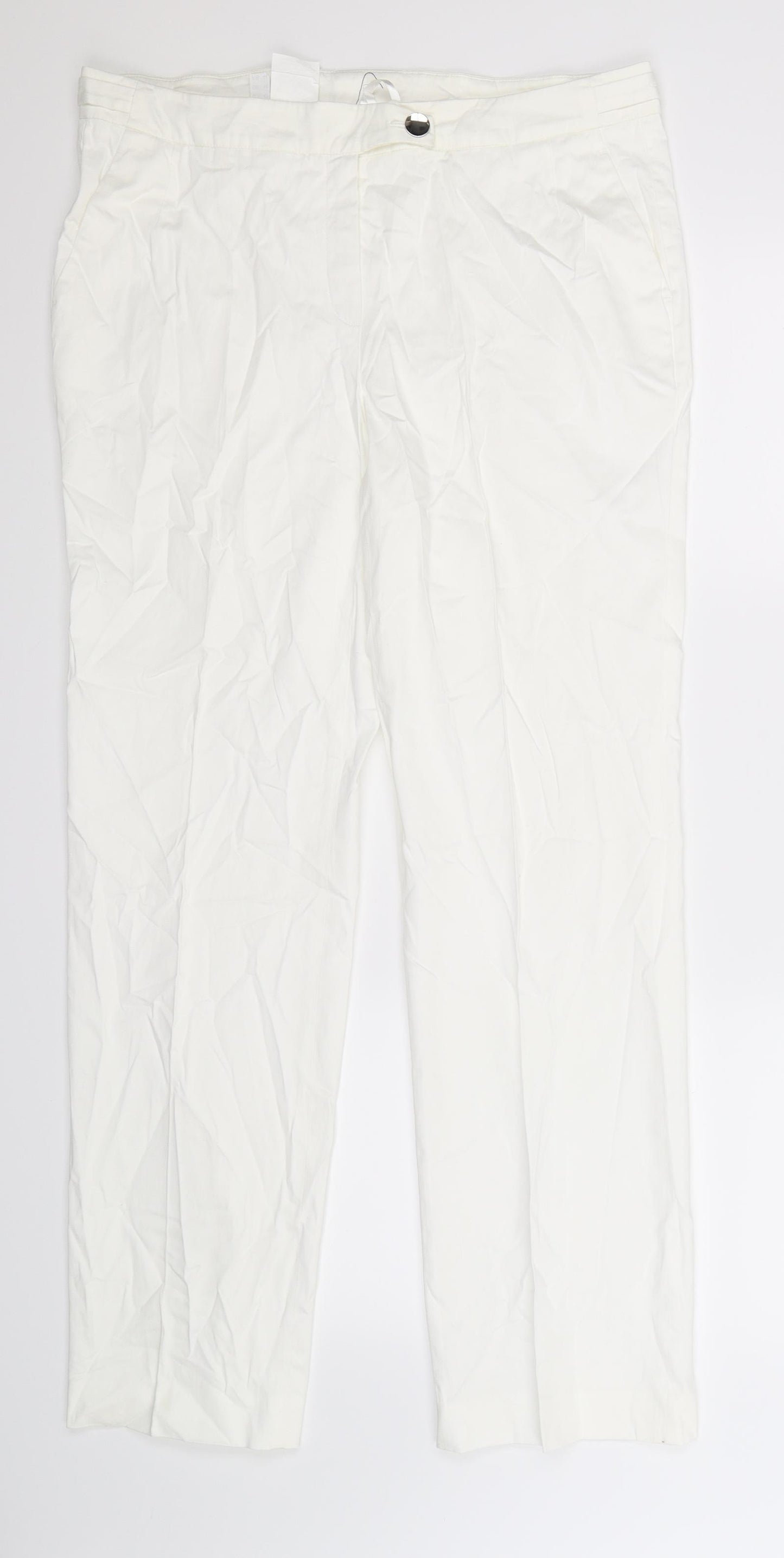 Peter Hahn Womens White   Trousers  Size 12 L30 in