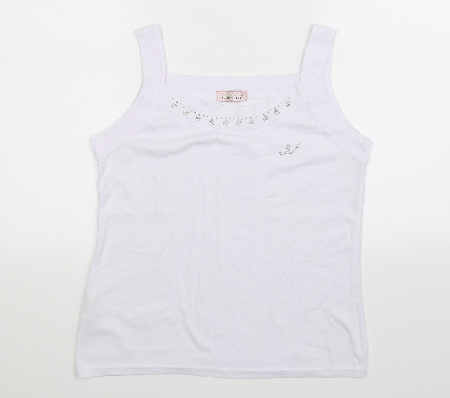 Guodil Womens White   Basic Tank Size XL