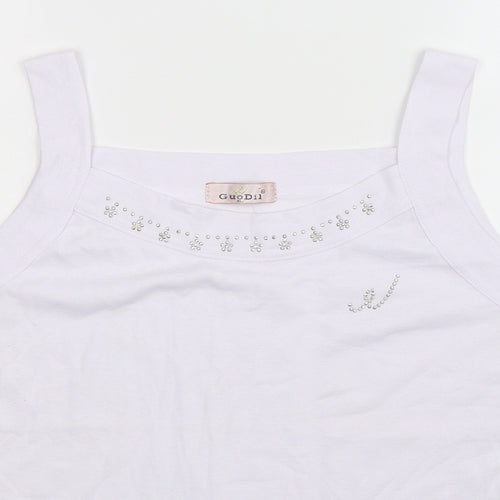 Guodil Womens White   Basic Tank Size XL
