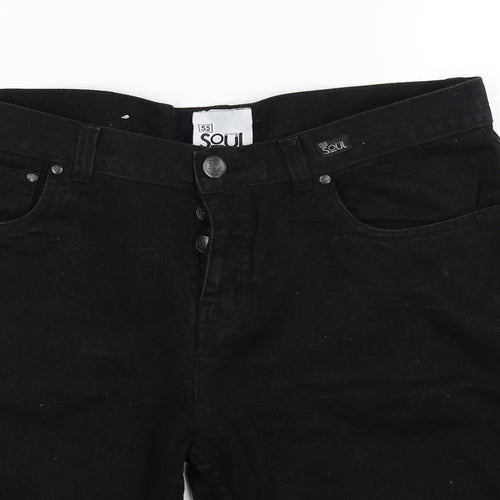 Soul Mens Black  Denim Bermuda Shorts Size L