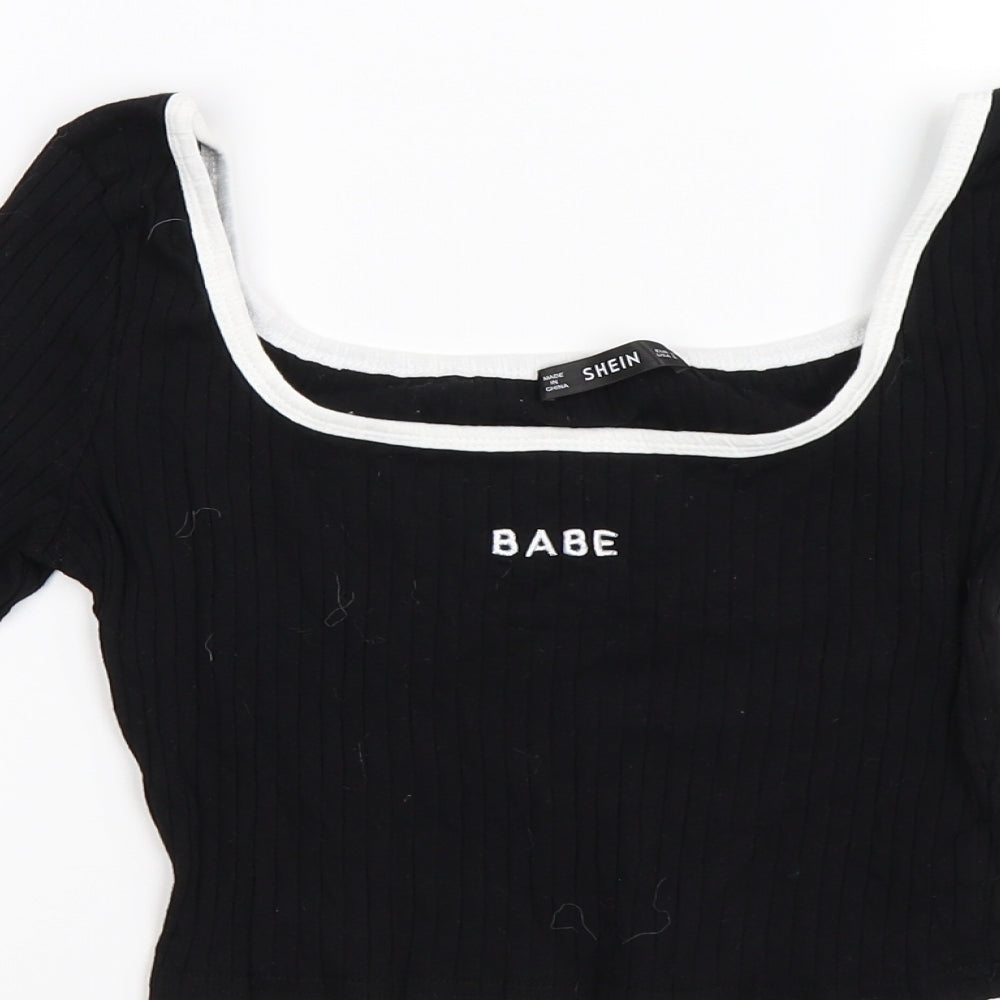 SheIn Womens Black   Basic T-Shirt Size S