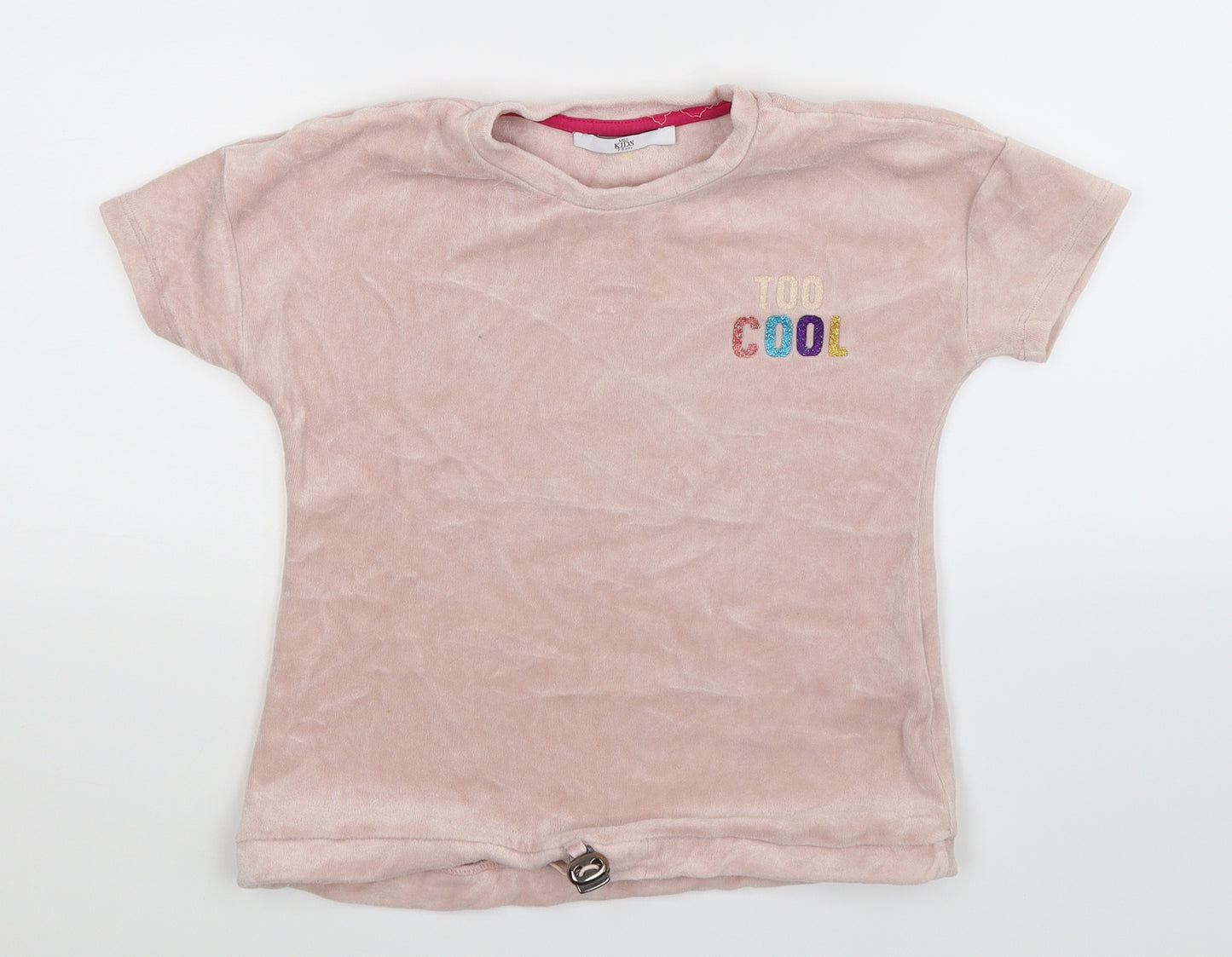 Marks and Spencer Girls Pink Solid  Top Pyjama Top Size 7-8 Years