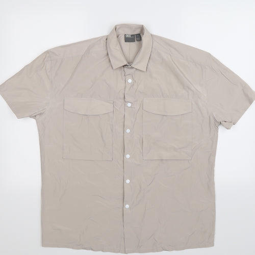ASOS Womens Grey   Basic Button-Up Size XS  - Oversized