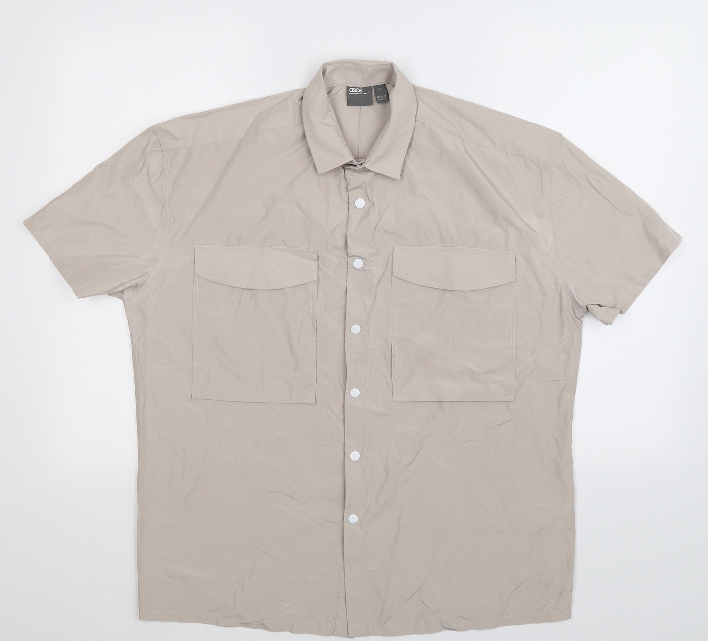 ASOS Womens Grey   Basic Button-Up Size XS  - Oversized