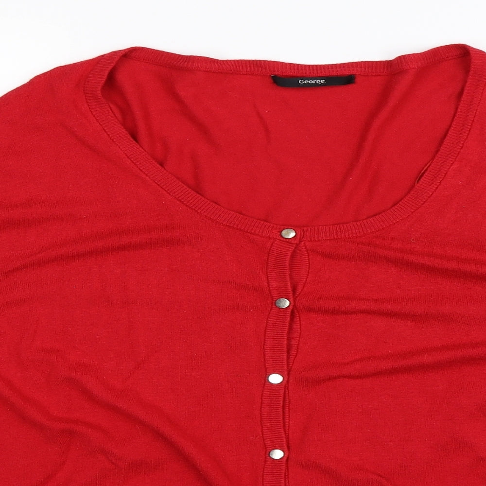 George Womens Red  Knit Cardigan Jumper Size 24