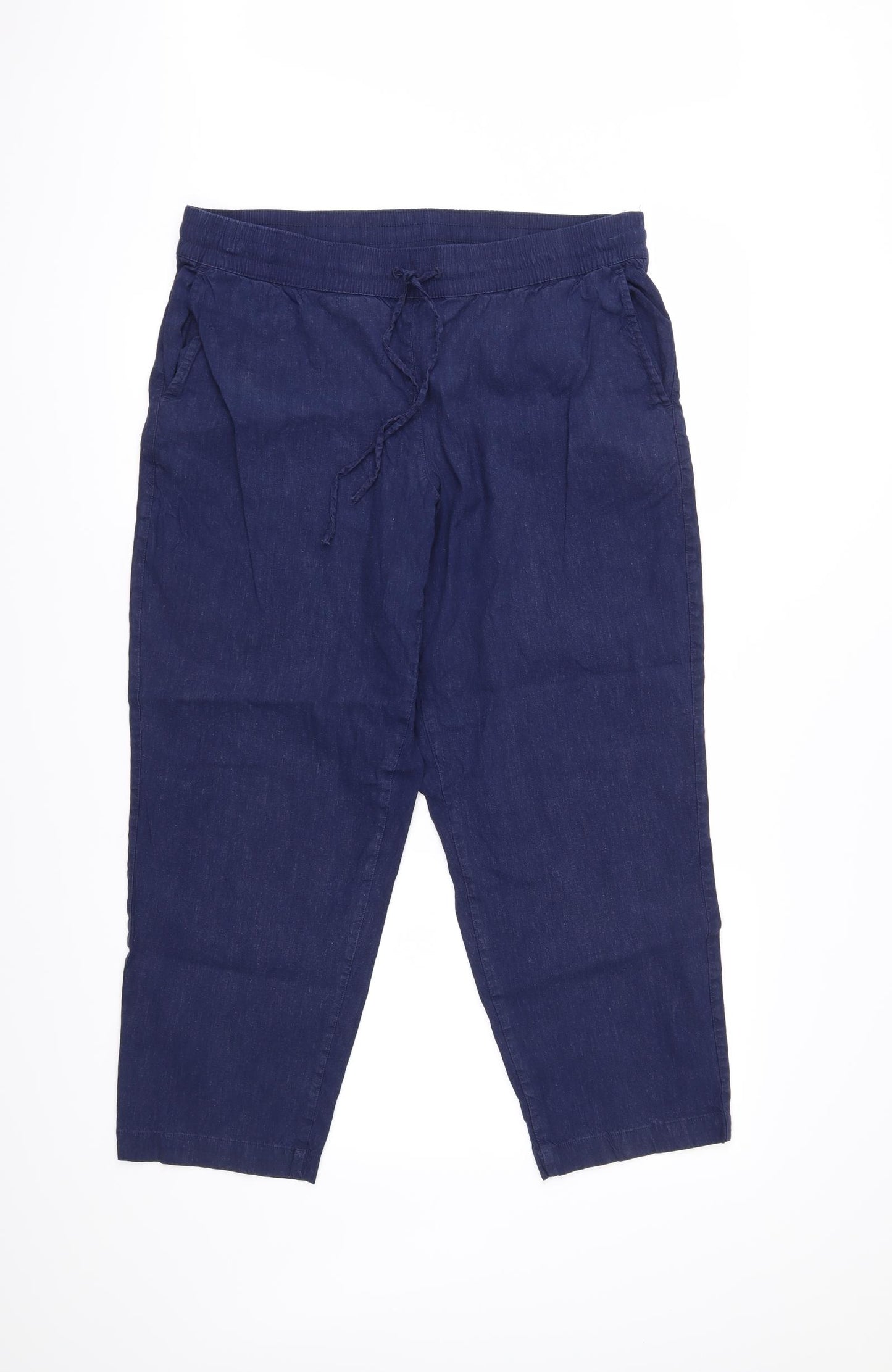 Lands end Womens Blue   Cropped Trousers Size 14 L25 in