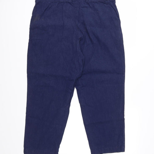 Lands end Womens Blue   Cropped Trousers Size 14 L25 in