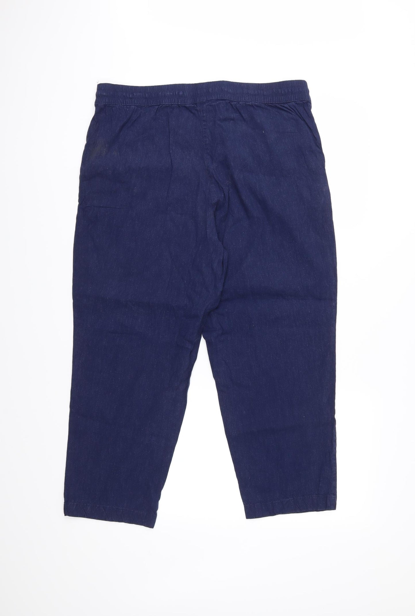 Lands end Womens Blue   Cropped Trousers Size 14 L25 in