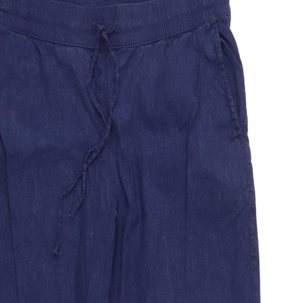 Lands end Womens Blue   Cropped Trousers Size 14 L25 in