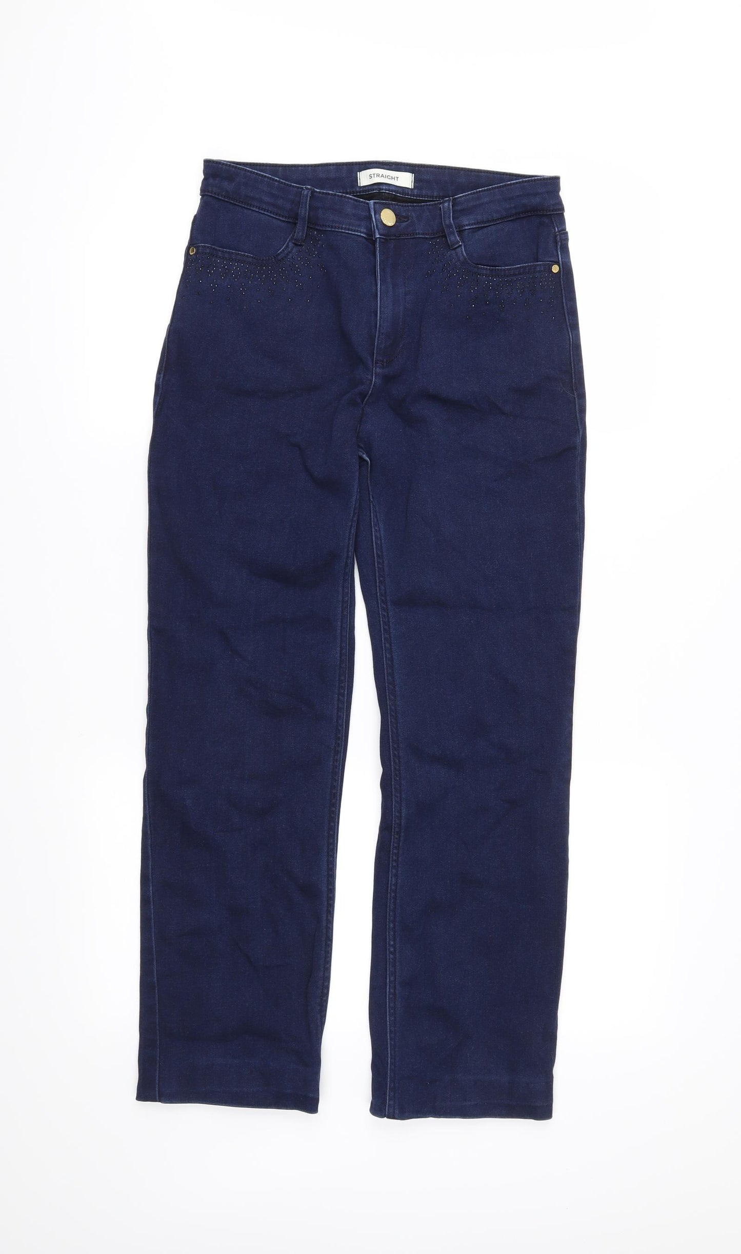 M&S Womens Blue   Straight Jeans Size 10 L26 in