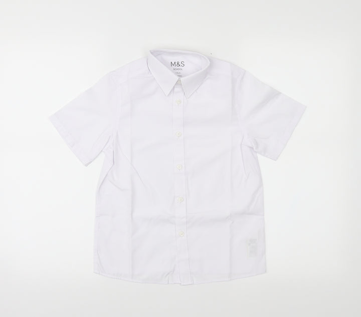 M&S Boys White   Basic Button-Up Size 7-8 Years