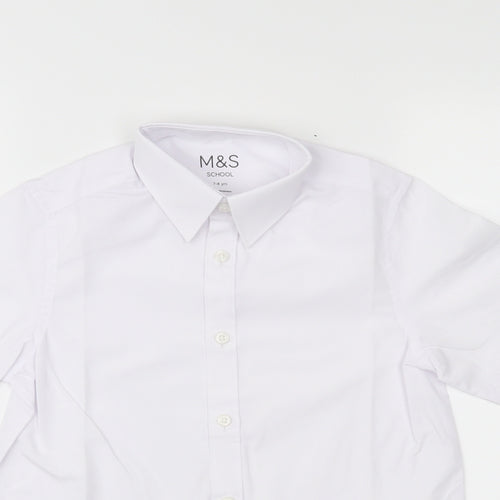 M&S Boys White   Basic Button-Up Size 7-8 Years