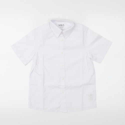 M&S Boys White   Basic Button-Up Size 7-8 Years