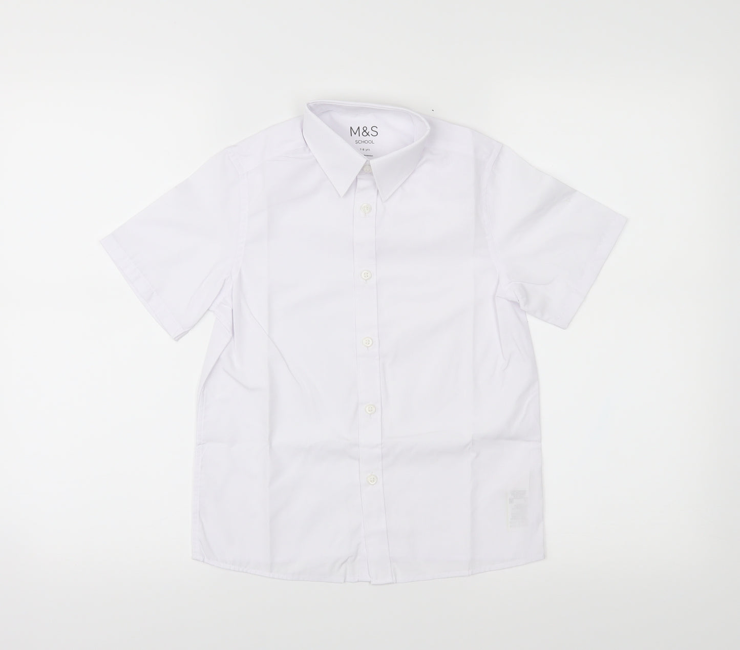 M&S Boys White   Basic Button-Up Size 7-8 Years