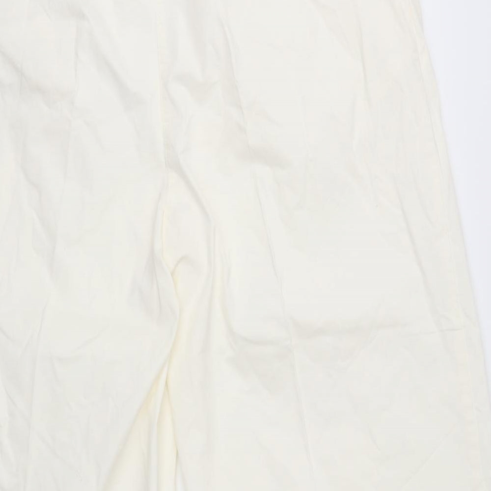 M&S Womens White   Cropped Trousers Size 24 L23 in