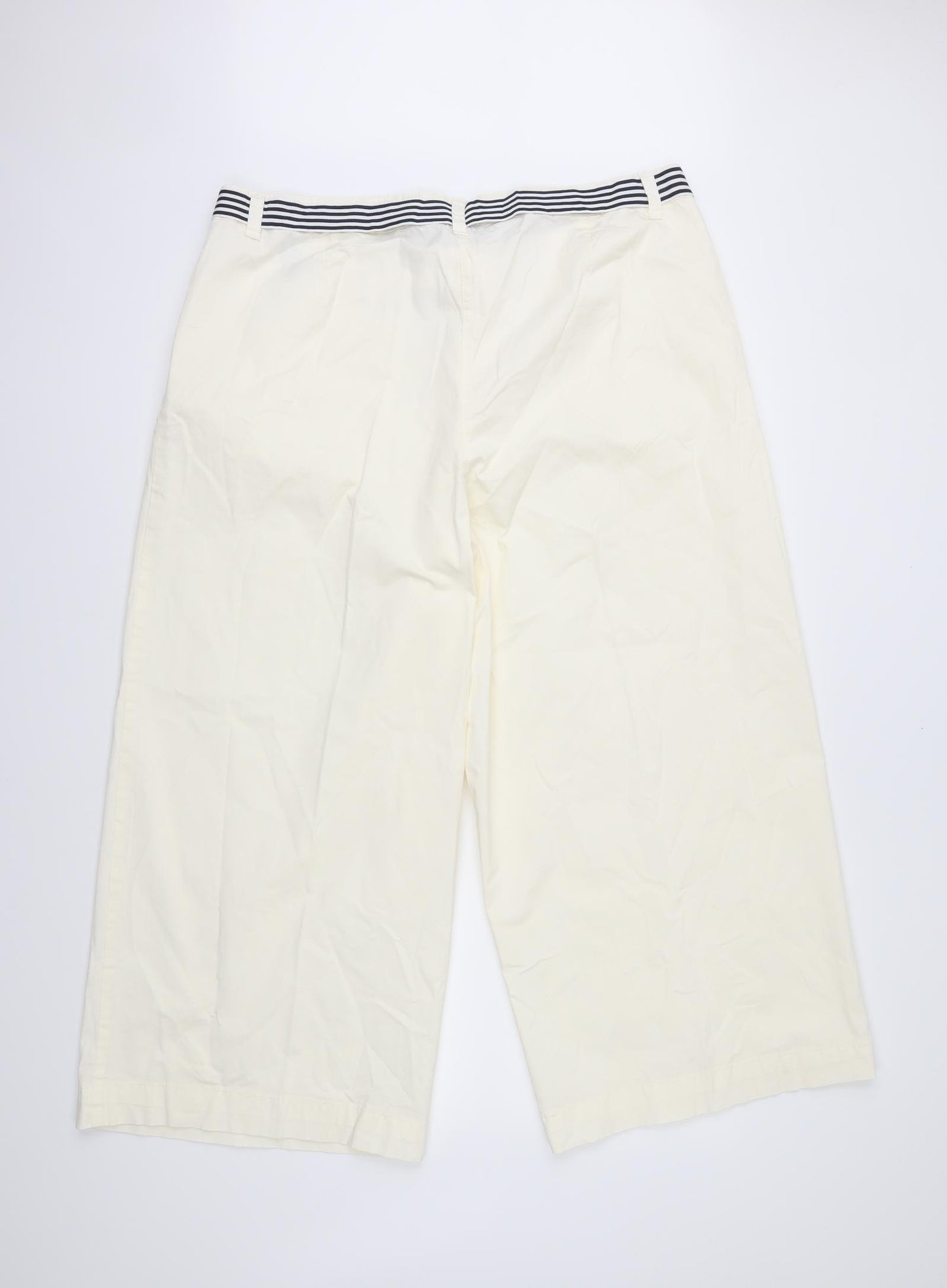 M&S Womens White   Cropped Trousers Size 20 L25 in