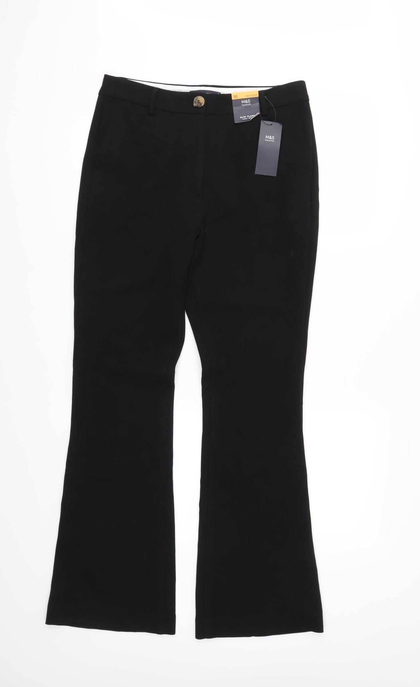 M&S Womens Black   Trousers  Size 10 L30 in