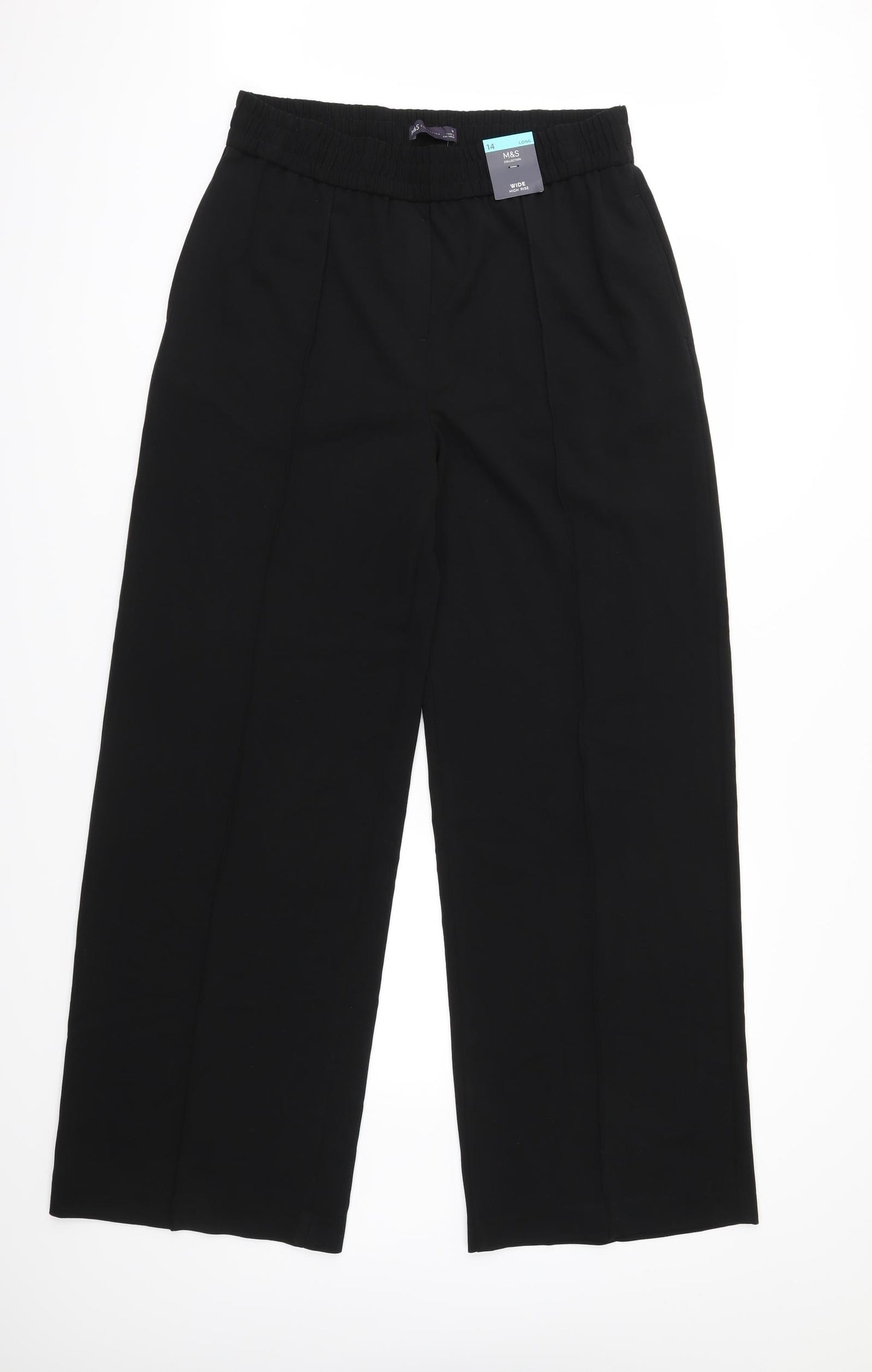 M&S Womens Black   Trousers  Size 14 L31 in