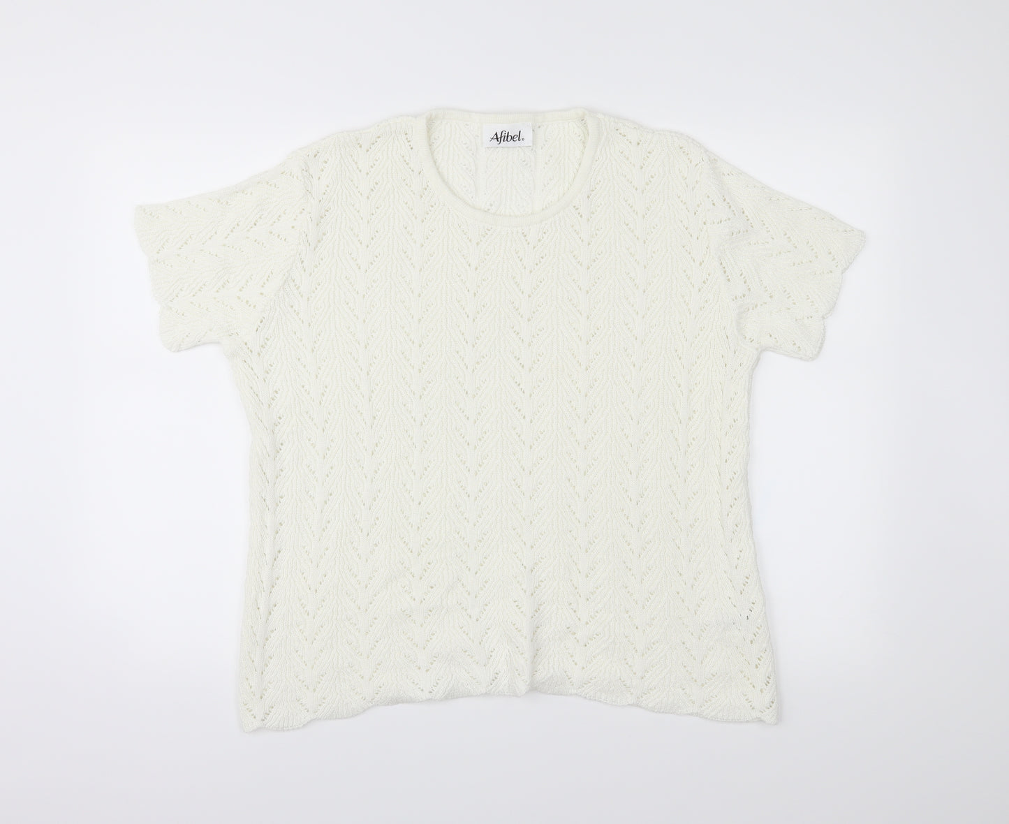 Afibel Womens White   Basic T-Shirt Size 20