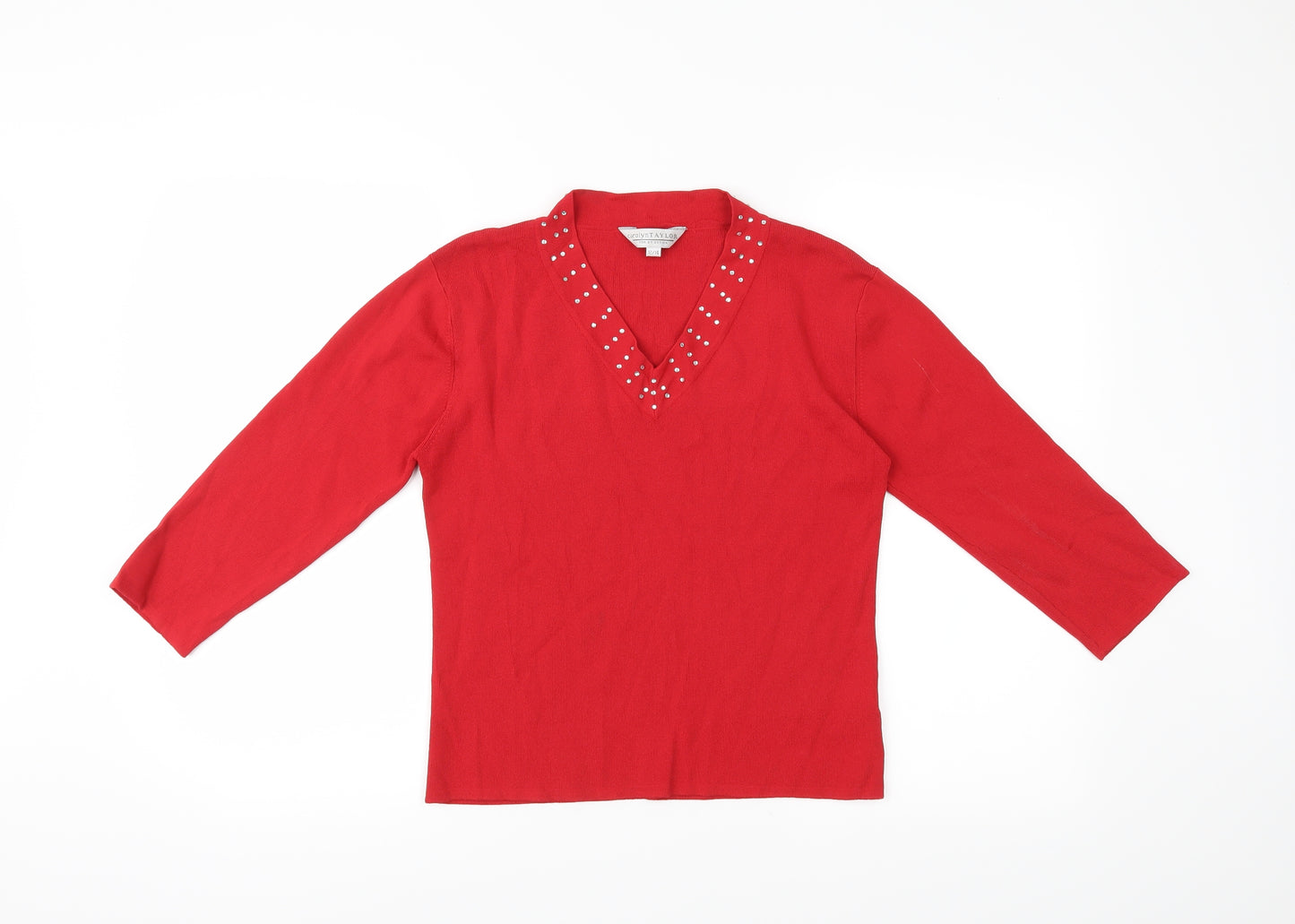 Carolyn Taylor Womens Red   Basic T-Shirt Size 12