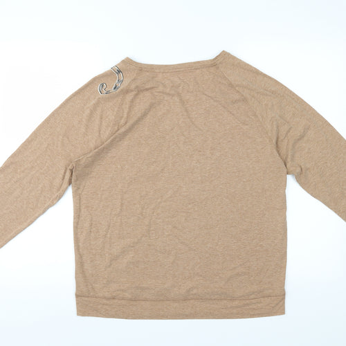 M&S Womens Beige   Basic T-Shirt Size 14