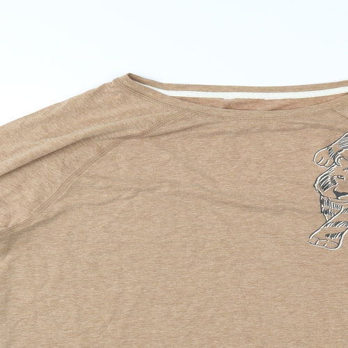 M&S Womens Beige   Basic T-Shirt Size 14