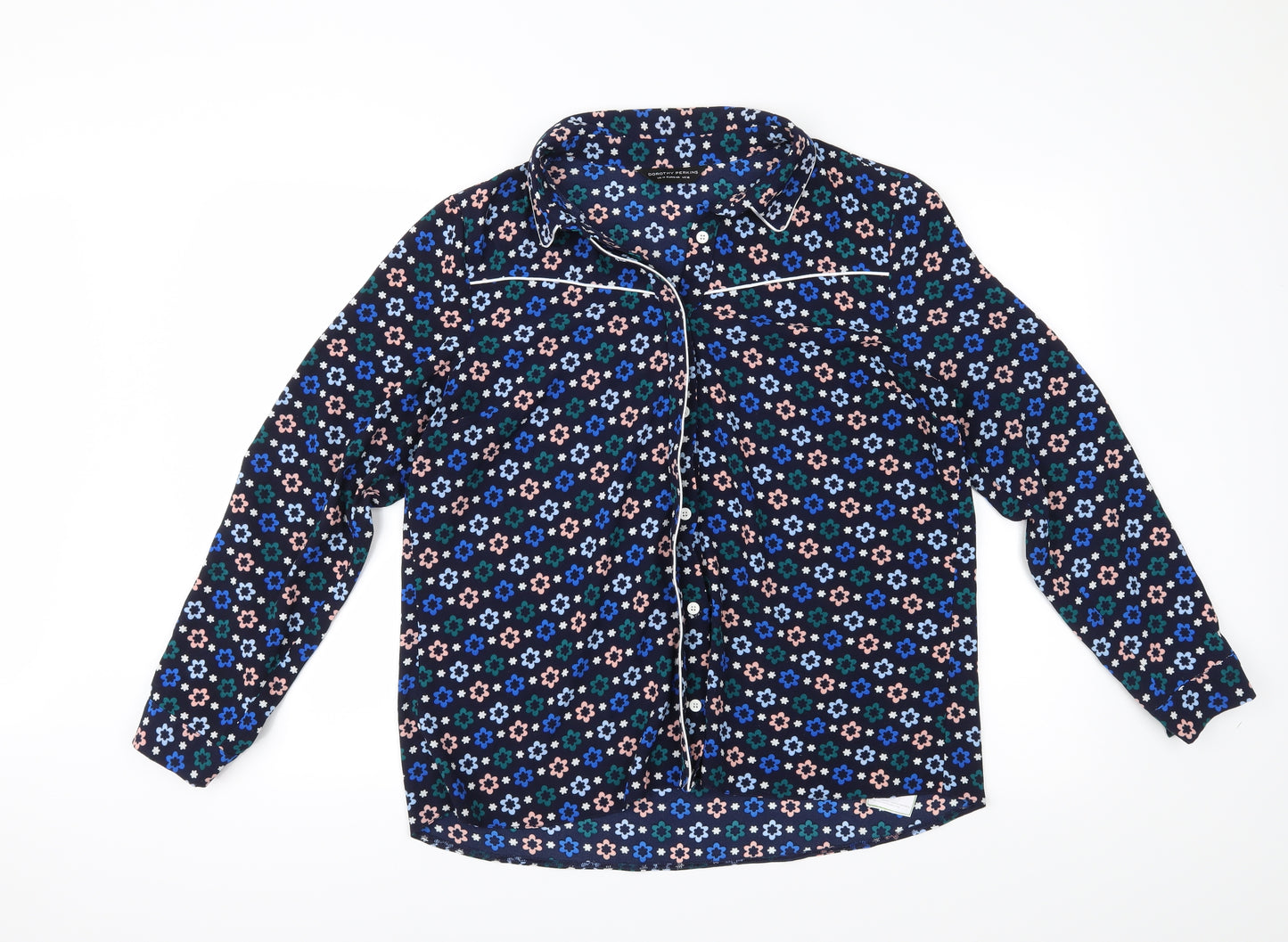 Dorothy Perkins Womens Blue Floral  Basic Blouse Size 18