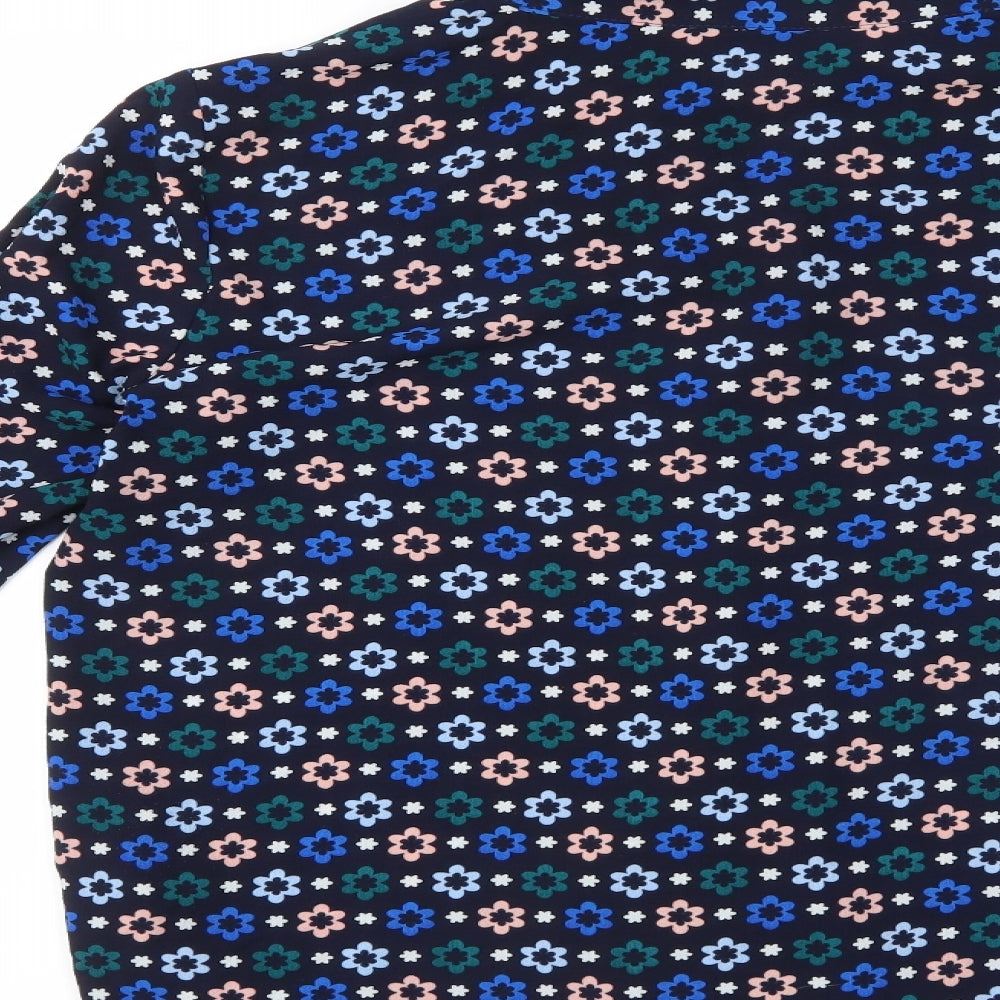 Dorothy Perkins Womens Blue Floral  Basic Blouse Size 18