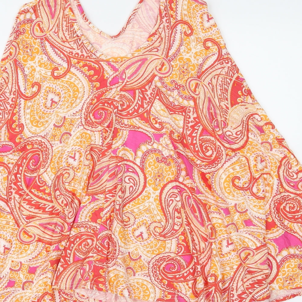 Boohoo Womens Orange Paisley  Basic Tank Size 8