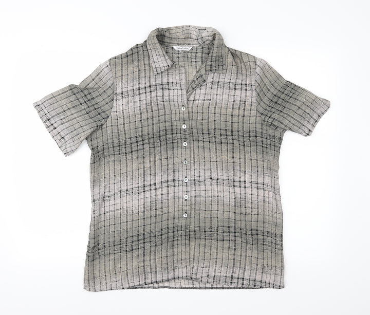 Berkertex Womens Grey Basic Button-Up Size 14