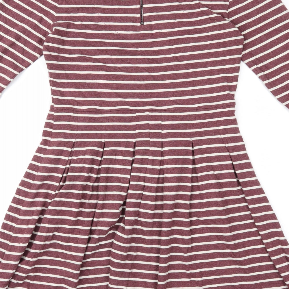Fat Face Womens Purple Striped  Fit & Flare  Size 8