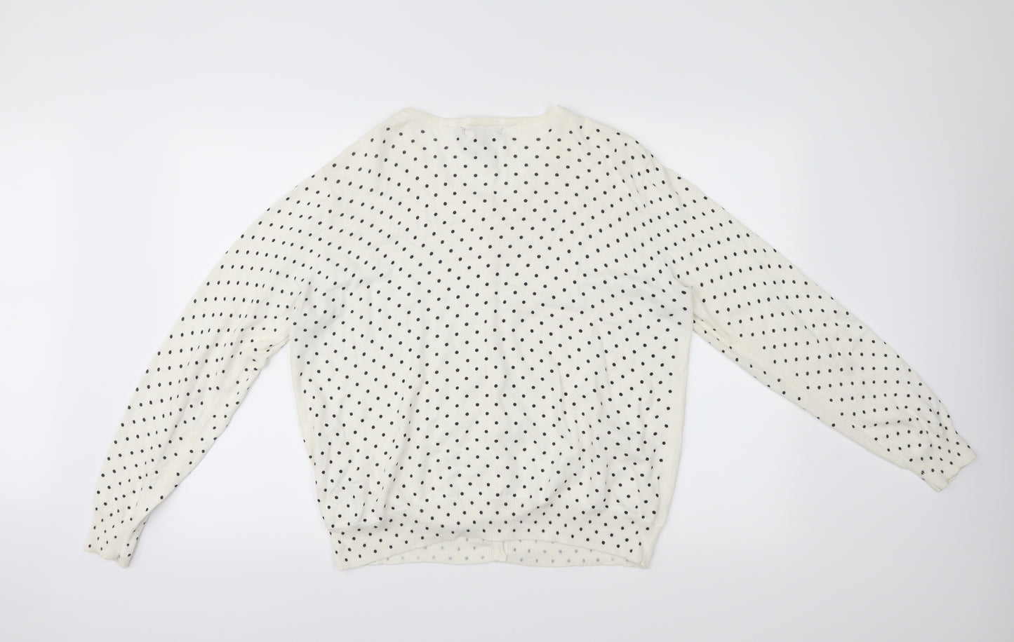 Primark Womens White Polka Dot  Cardigan Jumper Size 18