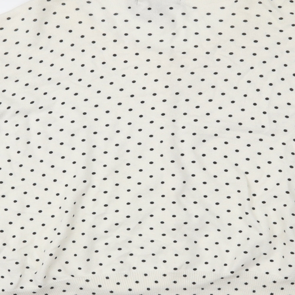 Primark Womens White Polka Dot  Cardigan Jumper Size 18