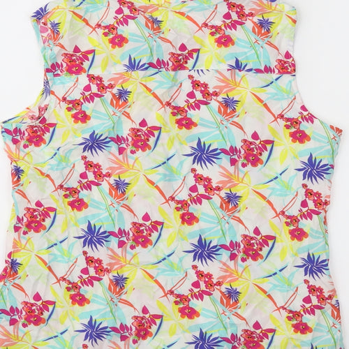 Peacocks Womens Yellow Floral  Basic Tank Size 12