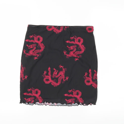 SheIn Womens Black Animal Print  Mini Skirt Size M