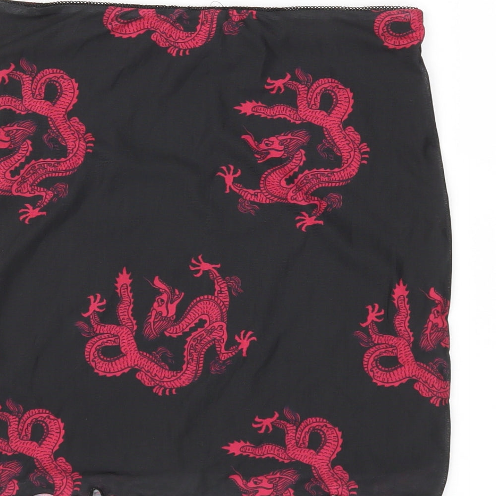 SheIn Womens Black Animal Print  Mini Skirt Size M