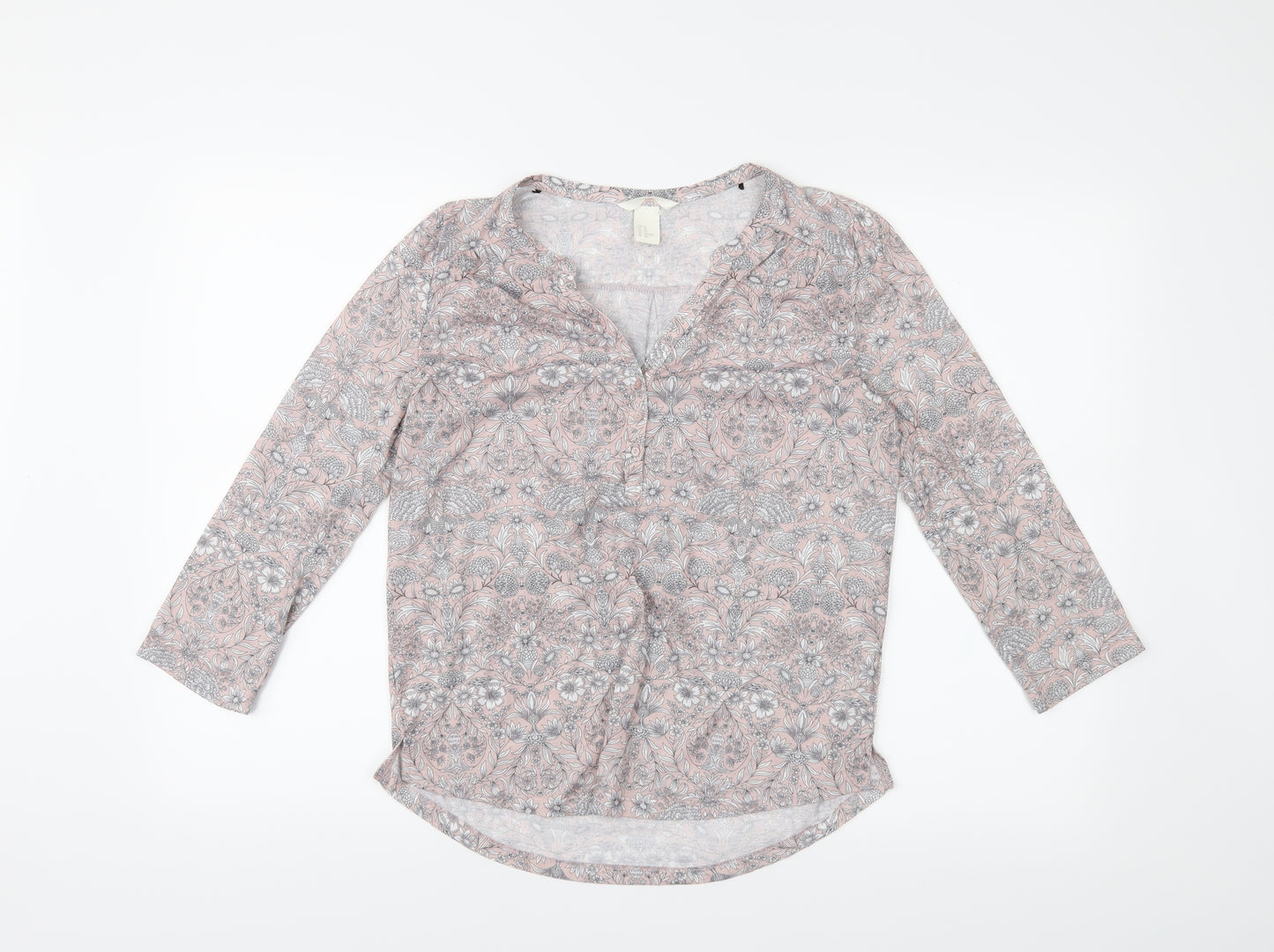 H&M Womens Pink Floral  Basic Blouse Size XS