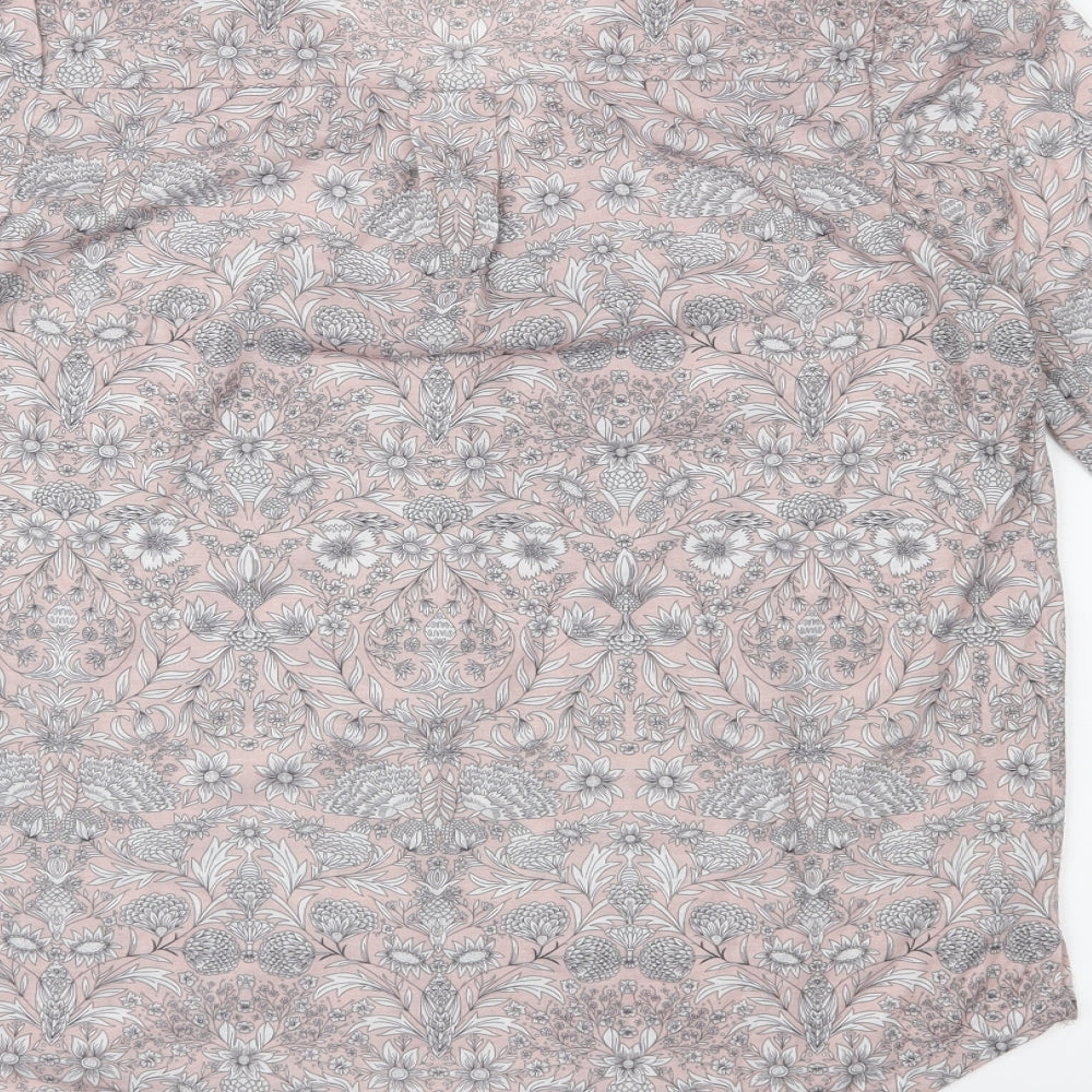 H&M Womens Pink Floral  Basic Blouse Size XS